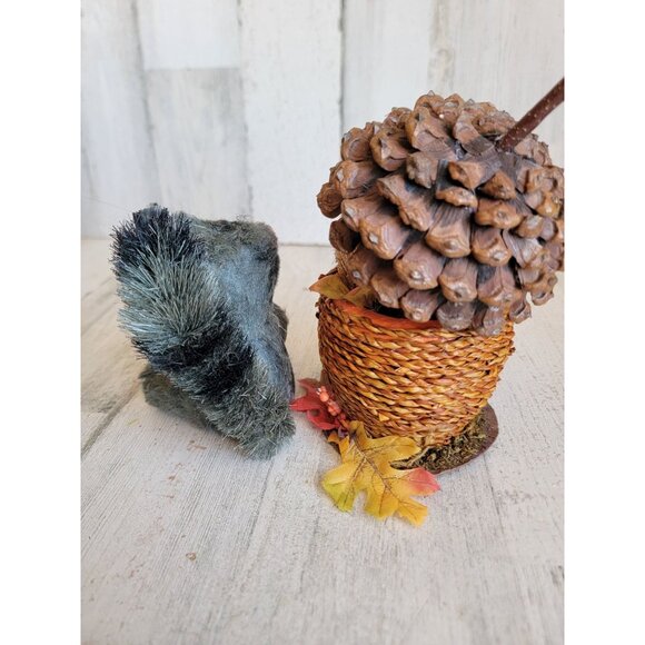 Bristle brush bottle raccoon acorn squirrel forest friends fall‎ home decor set - Picture 5 of 8